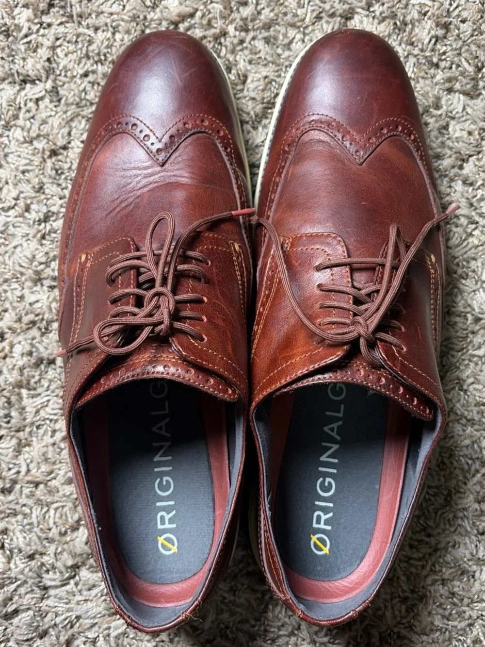 Cole Haan OriginalGrand Men’s Brown Leather Wingtip Oxford Brogue Shoes C35624